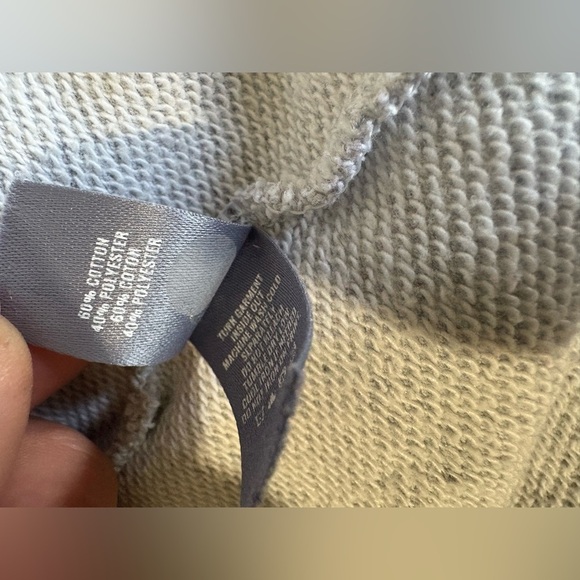 Aerie cropped grey hoodie raw hem arm logo size small oversized - Picture 5 of 9